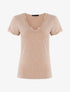 T-shirt chiné à bord dentelle - beige - 3