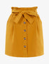Jupe taille haute à boutonnière - jaune - 3