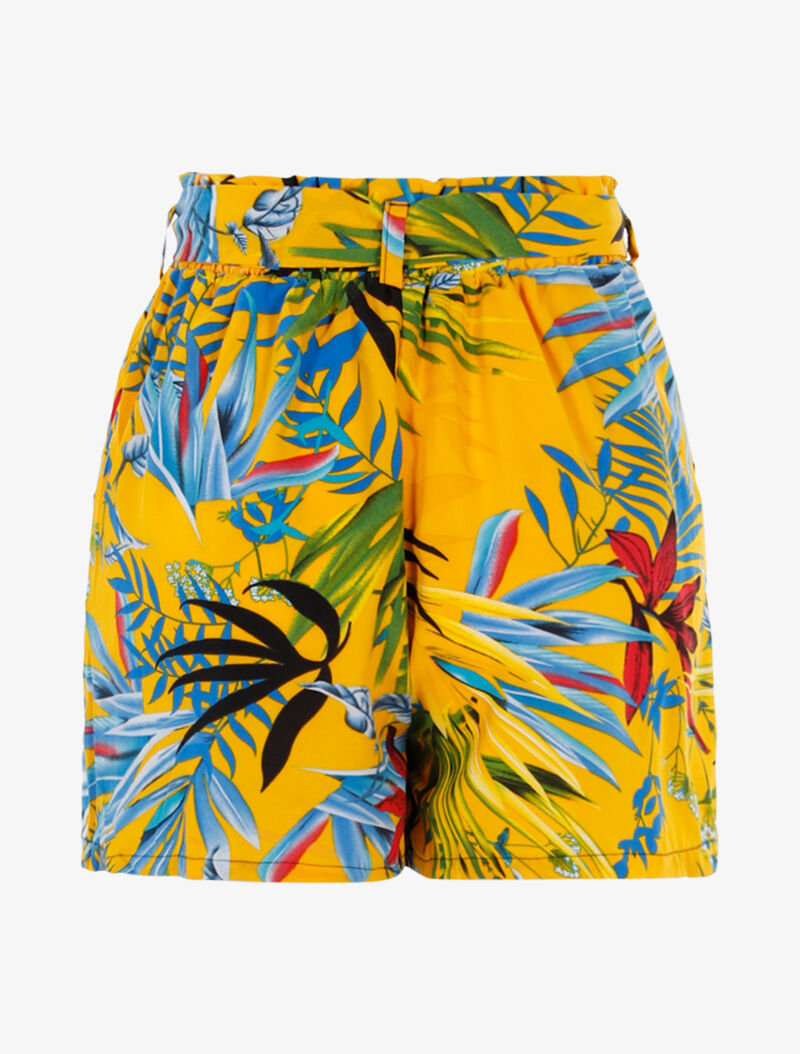 Short à imprimé feuillages - jaune/bleu - 2