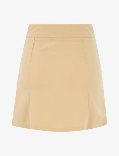 Mini jupe à détails plissés - beige - 2