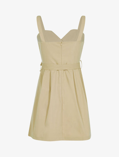 Robe à boutons décoratifs - beige - 2