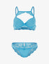 Ensemble à bande dentelle et tanga - turquoise - 1