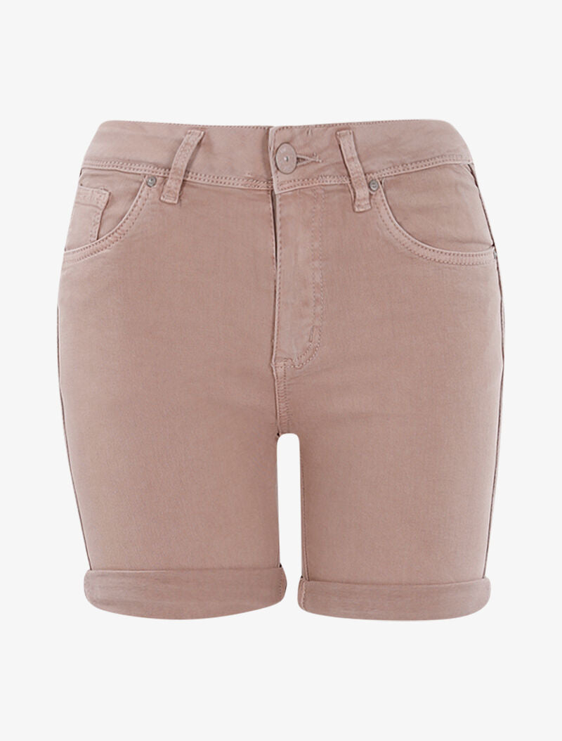 Short à côtés à liserés empiécés - vieux rose - 1