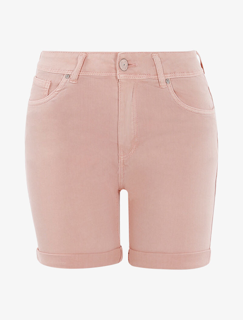 Short basique à ourlets - rose - 1