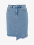 Jupe trapèze destroy - bleu denim - 1