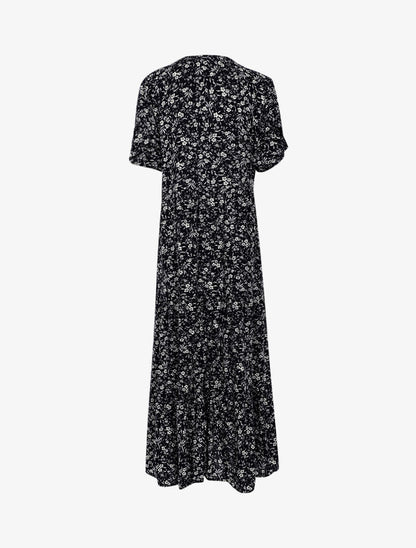 Robe chemise à imprimé petites fleurs - marine - 2