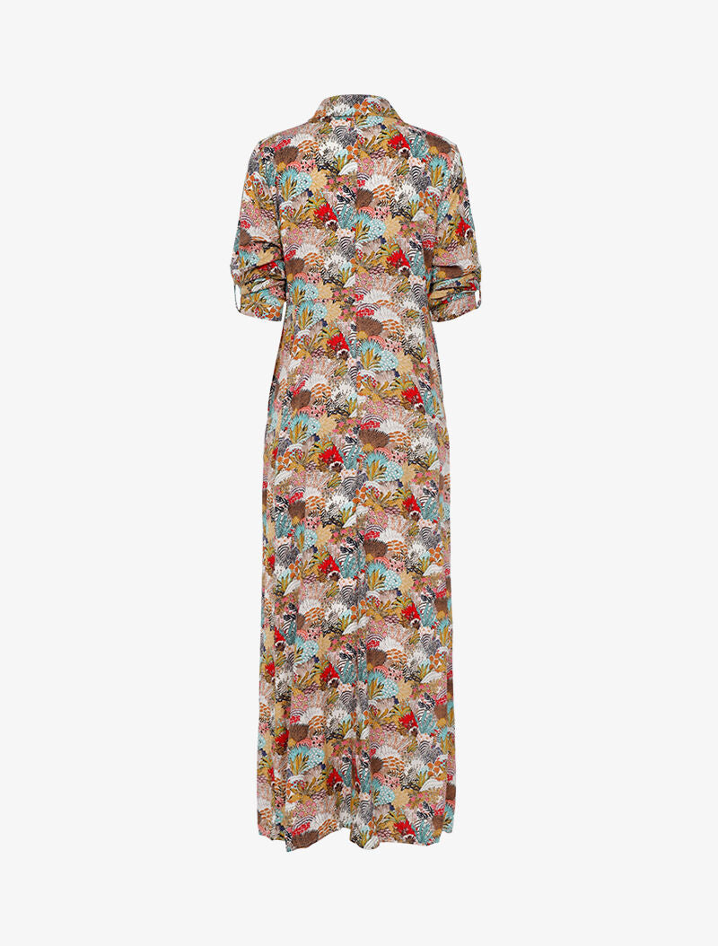 Robe chemise à imprimé paysage fleuri - jaune - 2