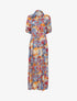 Robe chemise à imprimé automnal abstrait - bleu ciel - 1