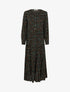 Robe longue trapèze fleurie - noir - 1