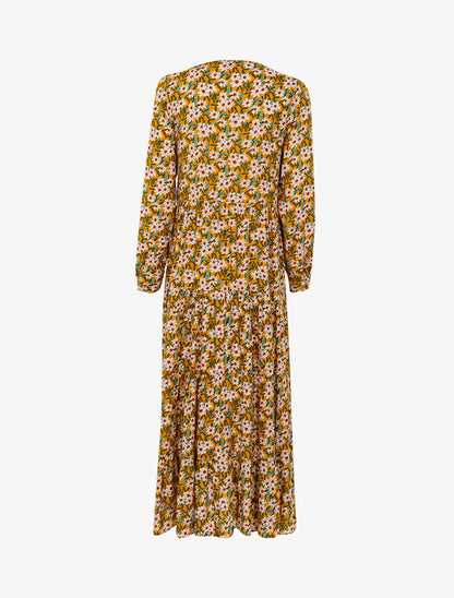 Robe fluide à imprimé champêtre - jaune - 2