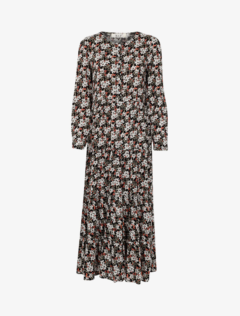 Robe fluide à imprimé champêtre - noir - 3