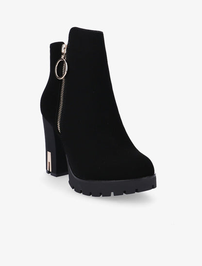 Bottines élegantes à intérieur de cheville contrasté - noir/rouge - 2