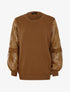 Pull à manches bouffantes stylisées - camel - 1