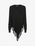 Pull poncho à franges - noir - 3