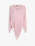 Pull poncho à franges - rose - 1