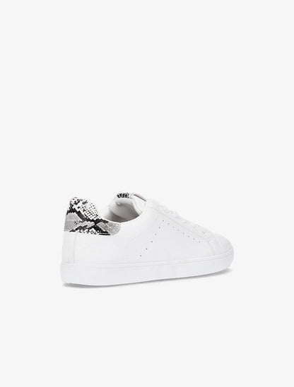 Sneakers à languette et contrefort imprimé - blanc/python - 5