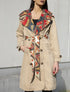 Trench à revers imprimé baroque - beige - 1