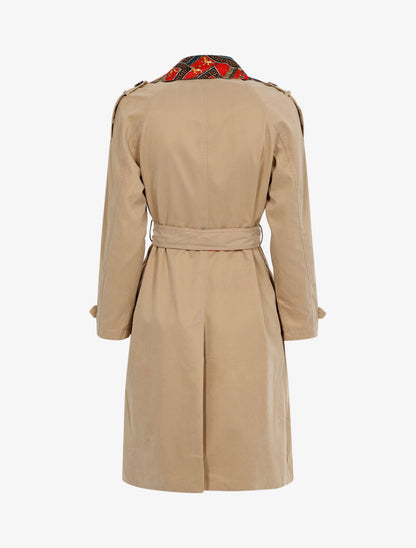 Trench à revers imprimé baroque - beige - 3
