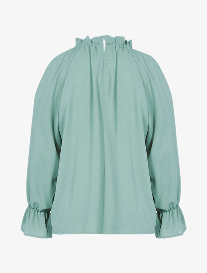 Top fluide à épaules dénudées - vert - 2