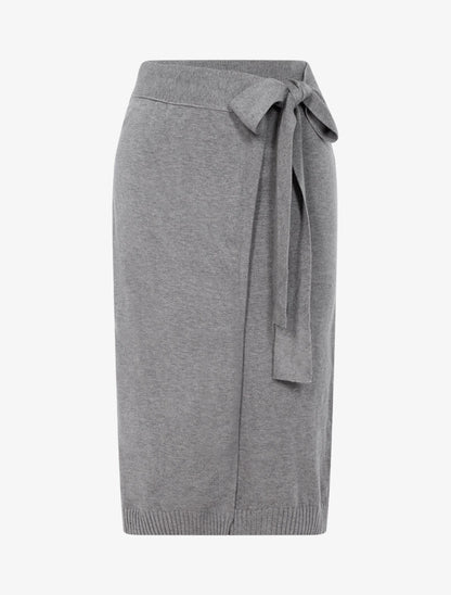 Jupe style portefeuille en maille - gris - 2