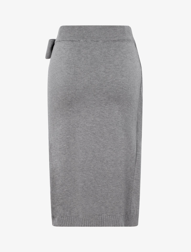 Jupe style portefeuille en maille - gris - 3