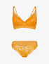 Ensemble bustier en dentelle et bandes - orange - 3