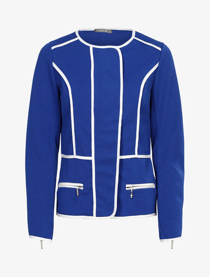 Veste à coutures contrastantes - bleu électrique - 1