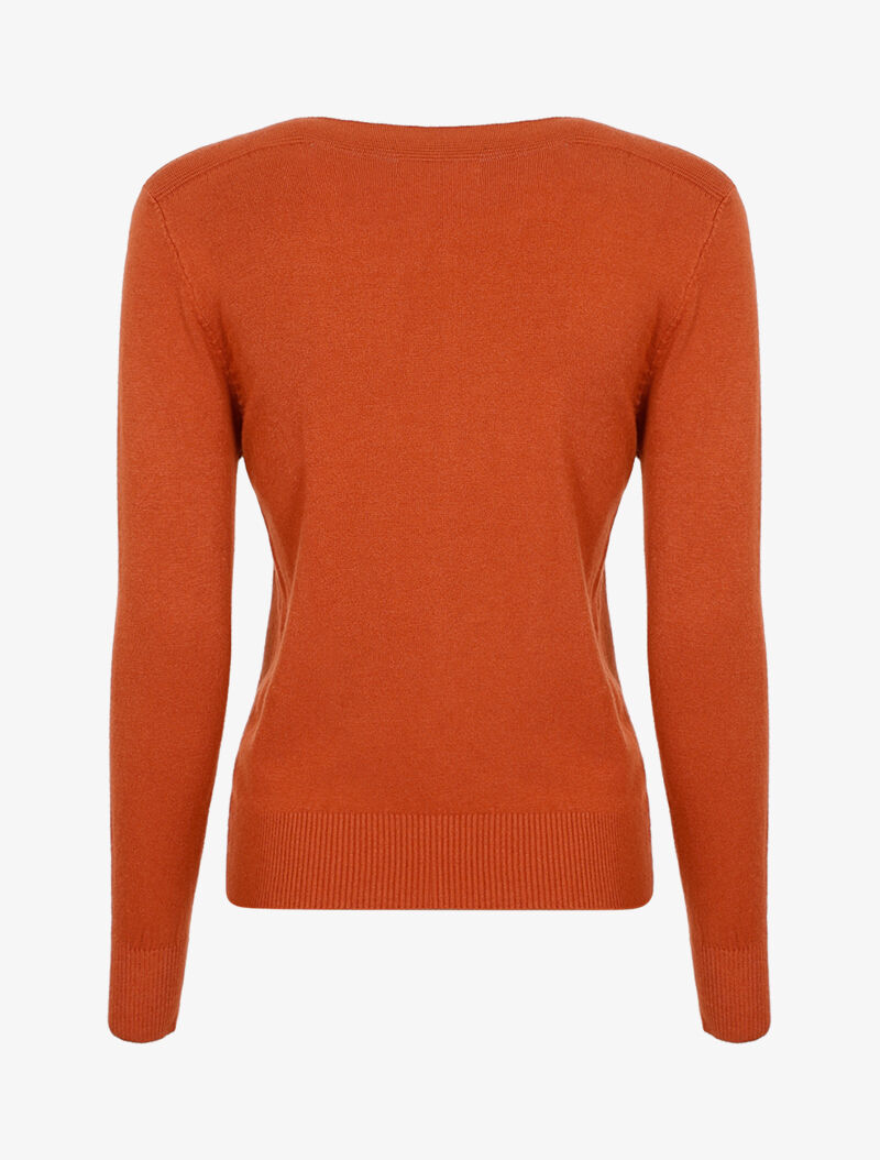 Pull fin à relief style flots - ocre - 2
