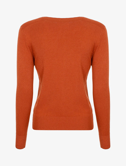 Pull fin à relief style flots - ocre - 2