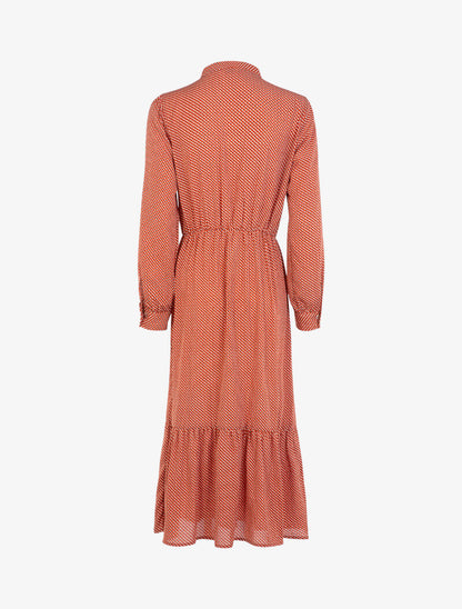 Robe fluide à imprimé moucheté graphique - brique - 2