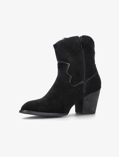 Bottines suédine ornées et à franges - noir - 3