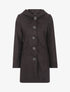 Manteau uni à capuche - noir - 3