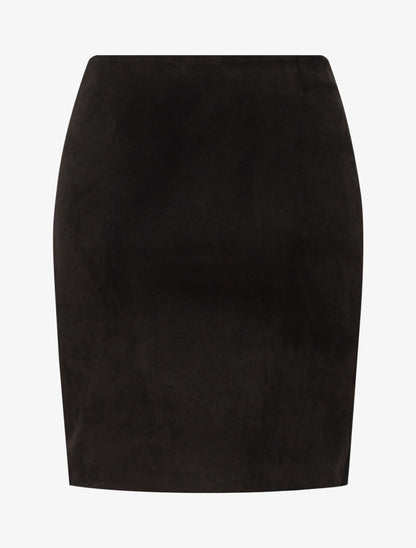 Jupe en suédine style portefeuille drapé - noir - 2