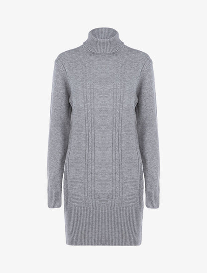 Robe pull à formes graphiques texturées et bandes - gris clair - 3