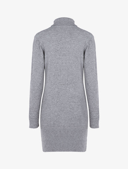 Robe pull à formes graphiques texturées et bandes - gris clair - 2
