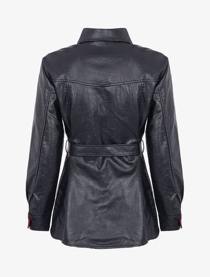 Veste légère en simili à intérieur tartan - noir/rouge - 2