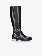 Bottes à talon à plaque - noir - 1