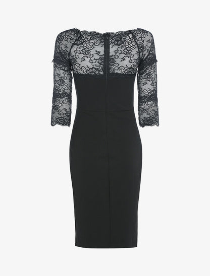 Robe à décolleté en dentelle - noir - 2
