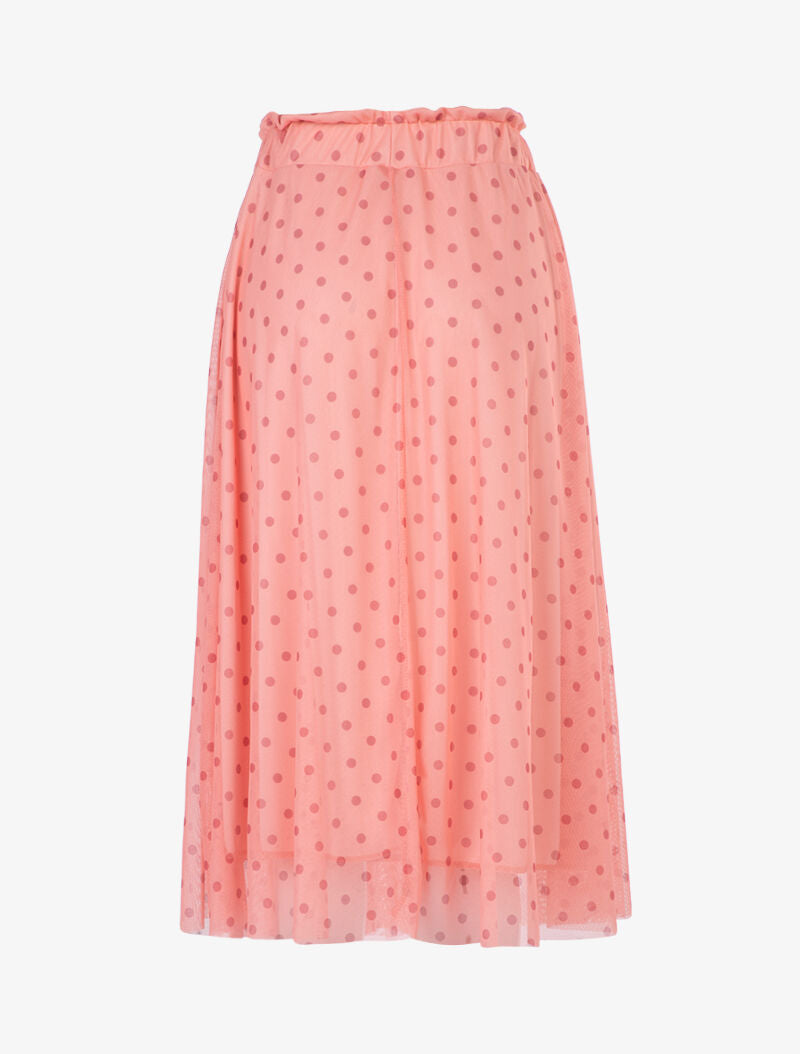 Jupe midi à imprimé pois - rose - 2