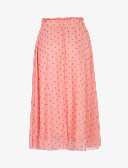 Jupe midi à imprimé pois - rose - 2