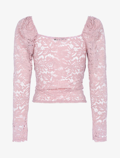 Crop top en dentelle - rose - 2