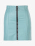 Jupe droite zippée en simili - turquoise - 3