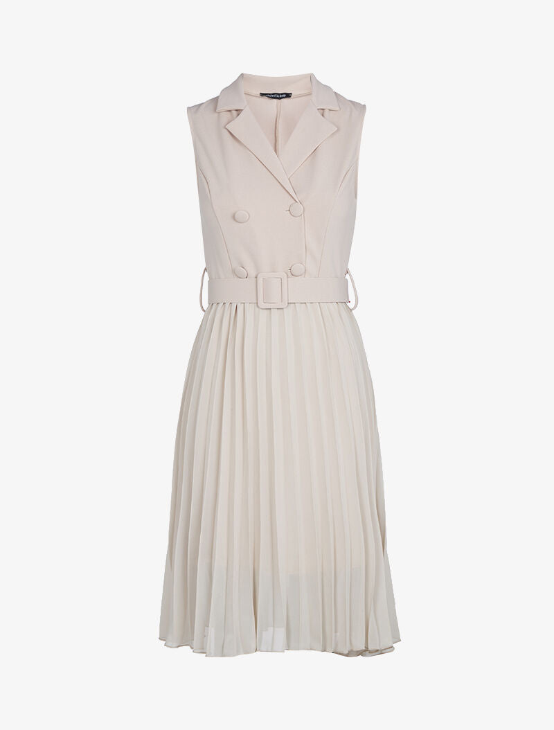 Robe à buste style tailleur - beige - 1