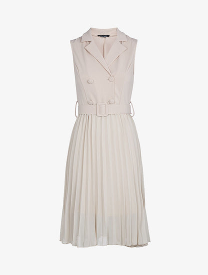 Robe à buste style tailleur - beige - 1