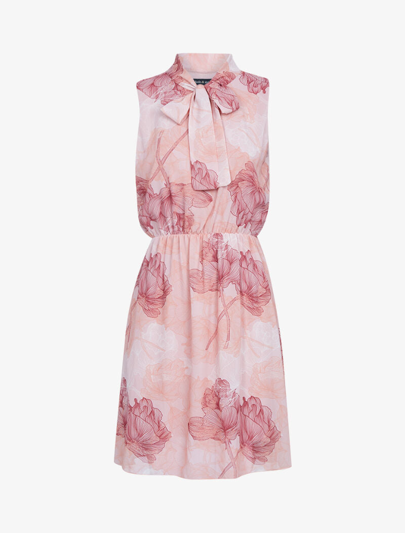 Robe à imprimé fleurs stylisées - rose - 3