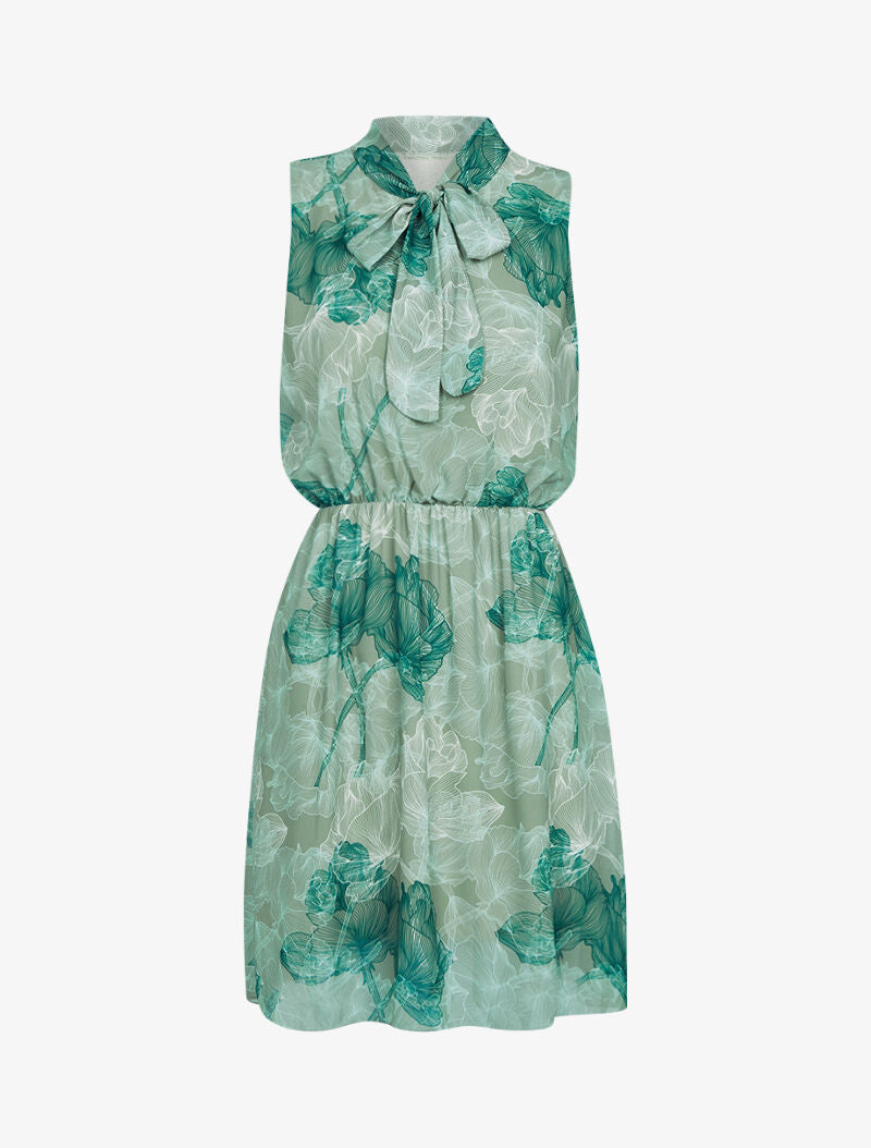 Robe à imprimé fleurs stylisées - vert - 3