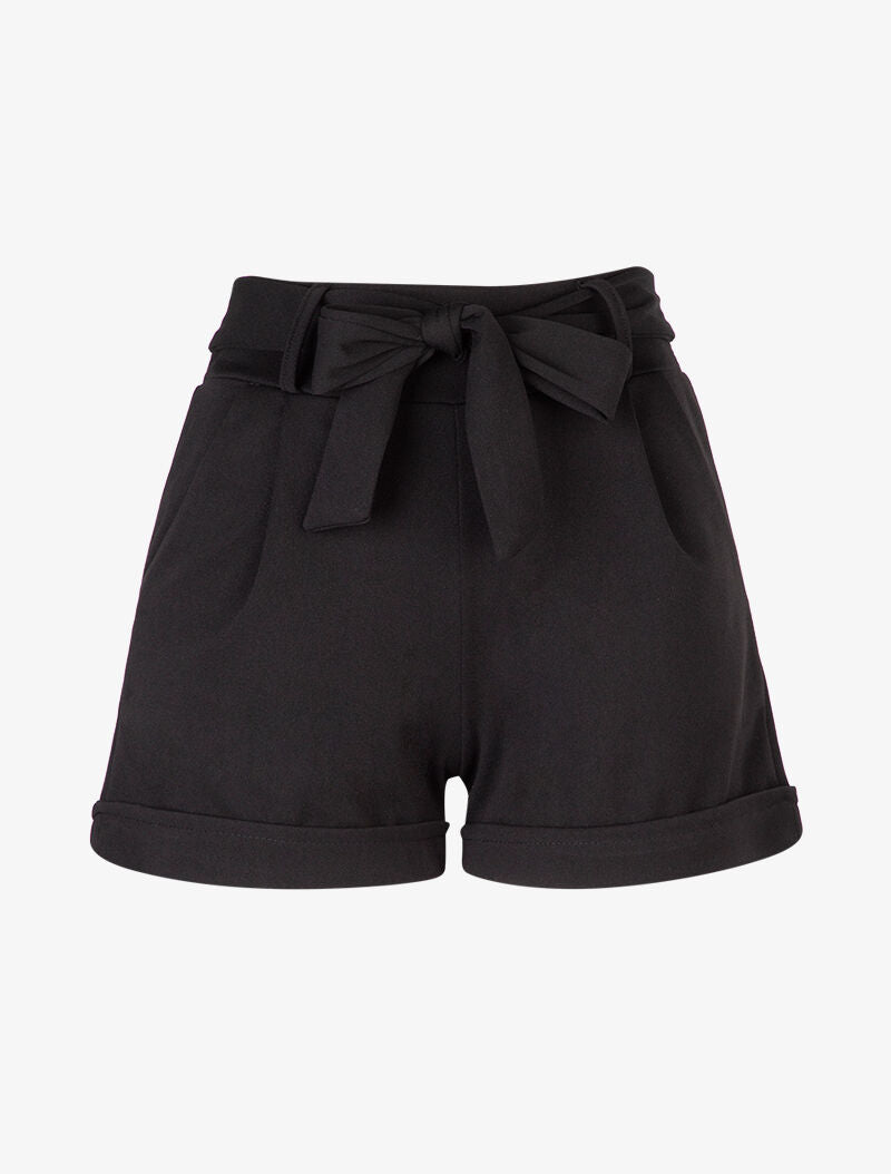 Short uni à ourlets - noir - 1