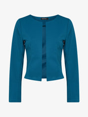 Veste ouverte unie - bleu pétrole - 1