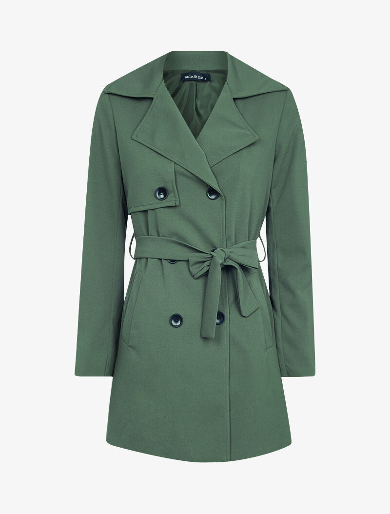 Veste style trench coat - kaki - 1