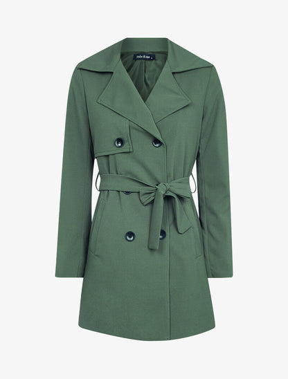 Veste style trench coat - kaki - 1